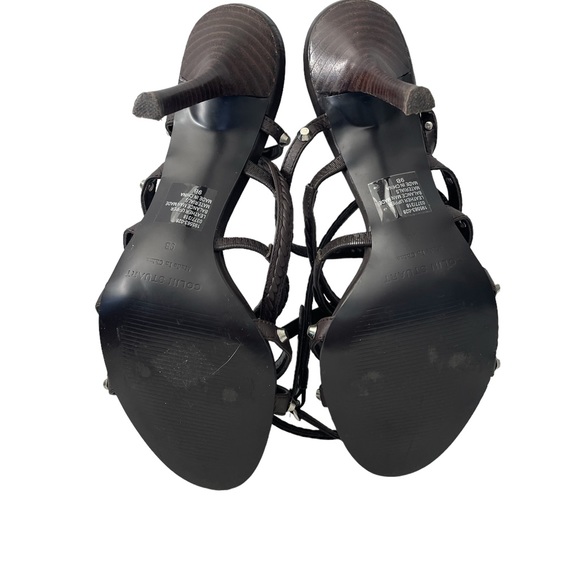 Colin Stuart Lace Up Leather Ankle Strap Sandals Brown Size 9 - Picture 9 of 14